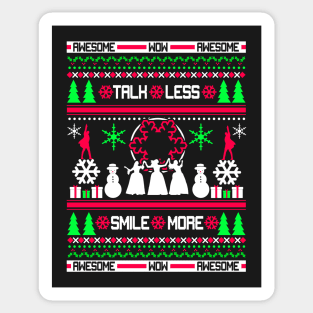 Awesome Wow Ugly Christmas Sweater Sticker